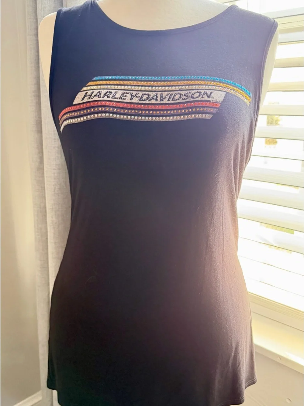 Harley-Davidson Women's Black Embellished Sleeveless XL - Picture 1 of 7